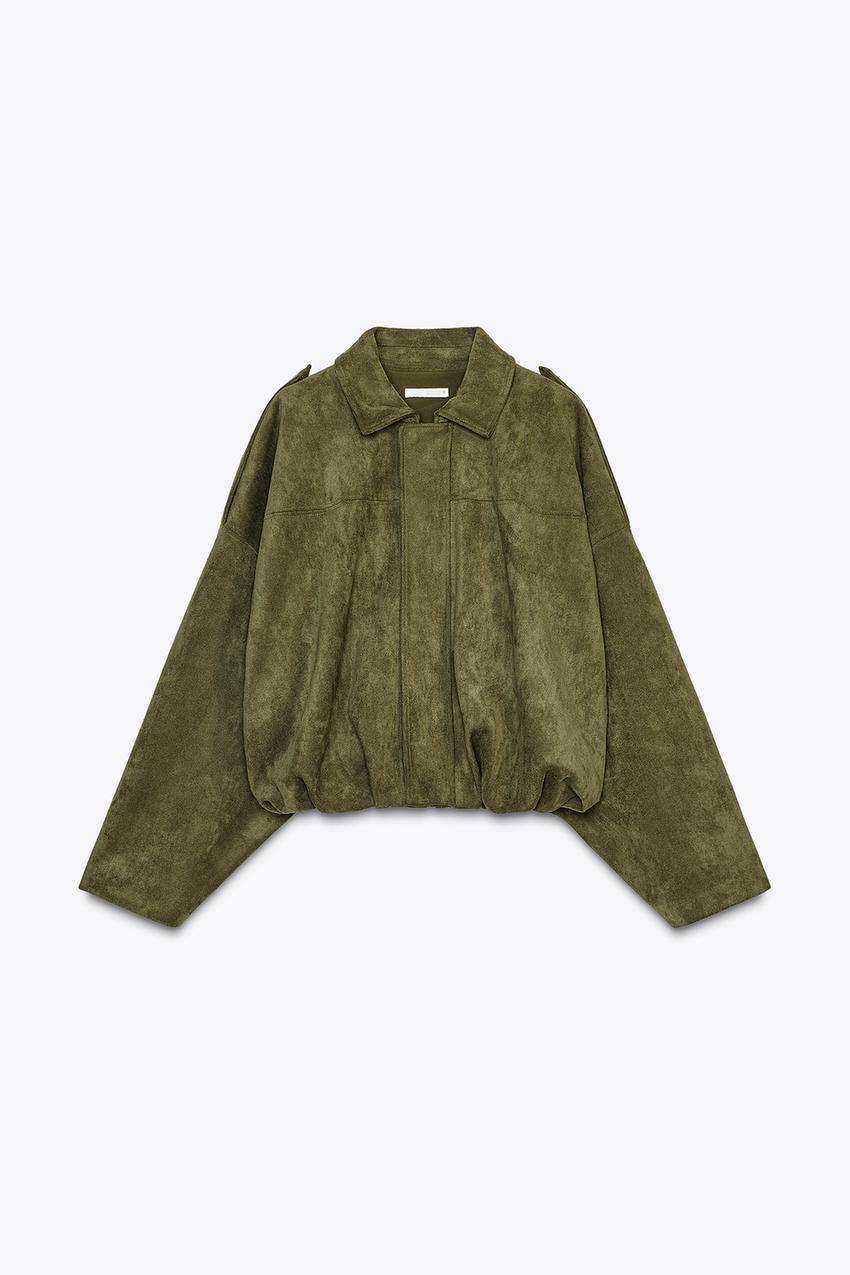 SUEDE EFFECT BOMBER JACKET