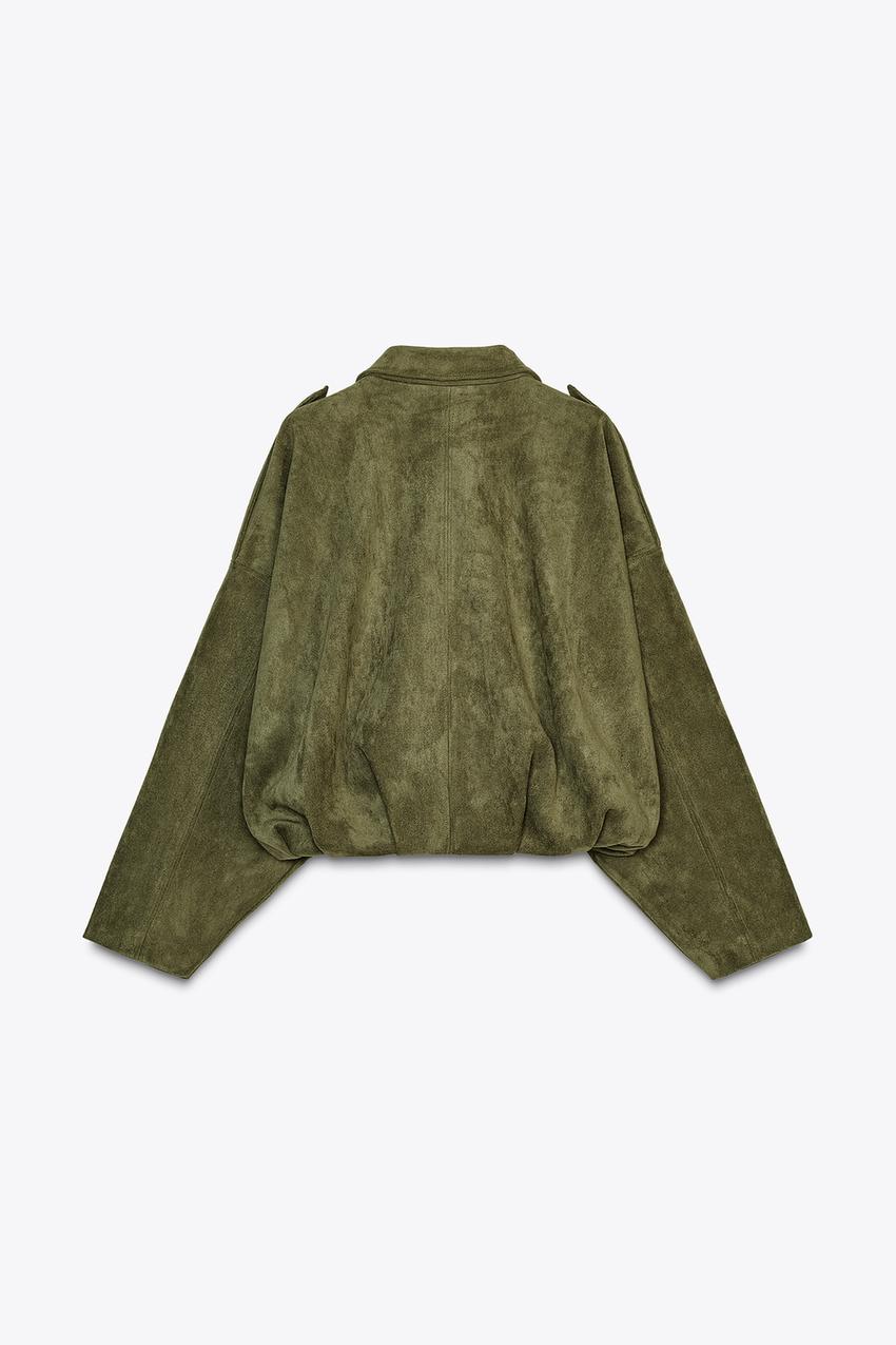 SUEDE EFFECT BOMBER JACKET