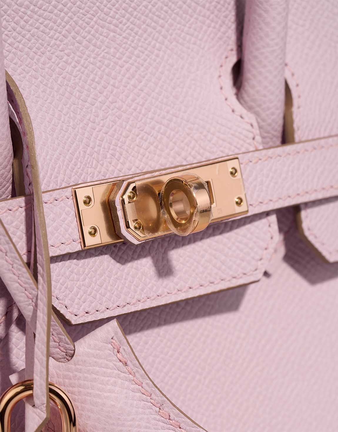 Sakura Pink Two-Tone Color Block Handbag With Rose Gold Turn Lock and Dual Rolled Top Handles