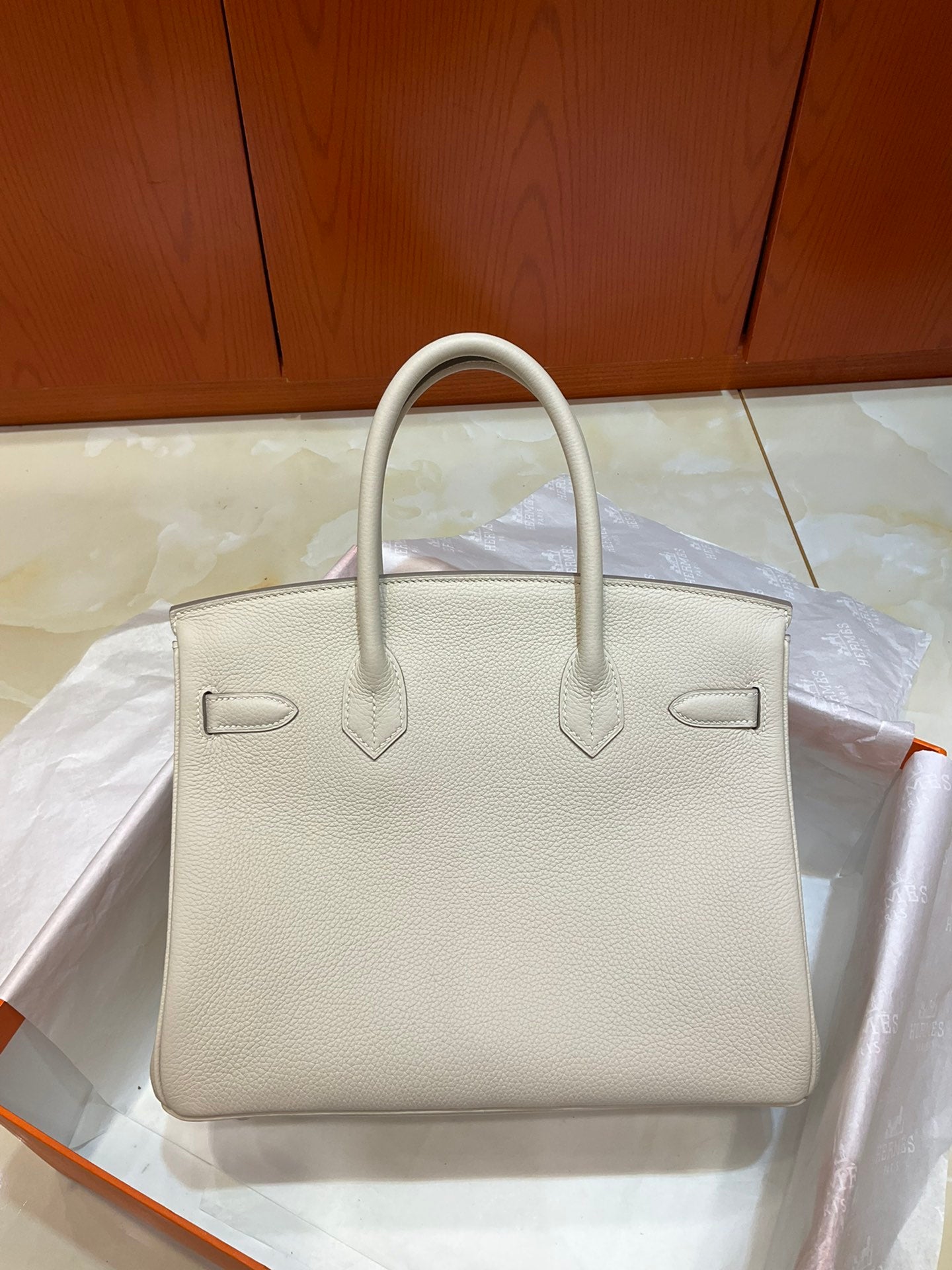 Milkshake White Structured Handbag With Silver Plated Turn Lock and Dual Rolled Top Handles
